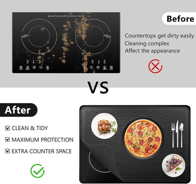 28" x 20" Ceramic Electric Stove Silicone Cover Mat