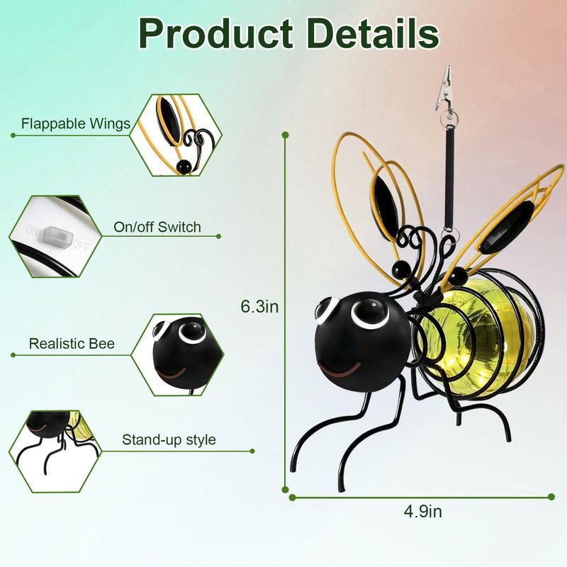 SolarGlow Hanging Bumblebee Garden Lamp