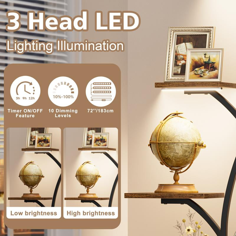 Minimalist 8-Tier Corner Storage Rack with LED Lights