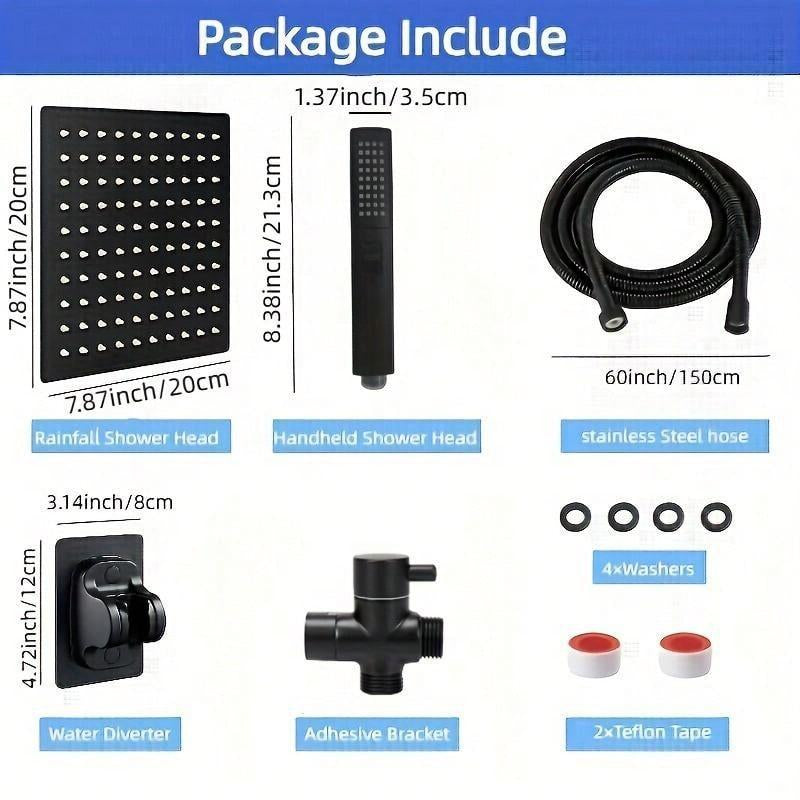 Natural Cascade 3-Spray Mode Rainfall Showerhead