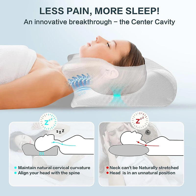 SleepCrest Ergonomic Memory Foam Cervical Pillow