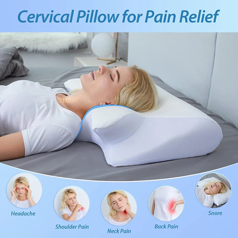 SleepCrest Ergonomic Memory Foam Cervical Pillow
