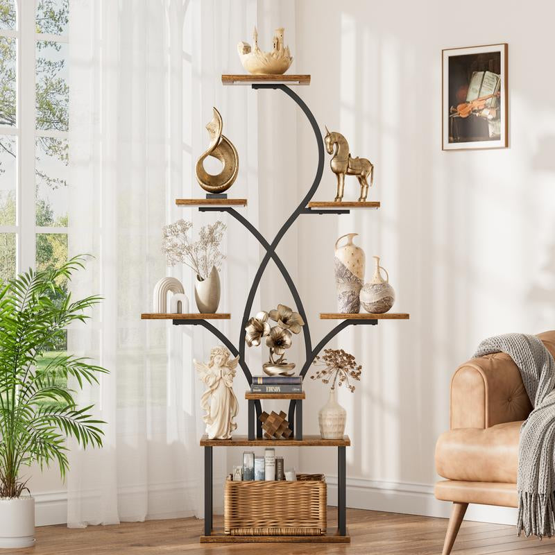 Minimalist 8-Tier Corner Storage Rack with LED Lights