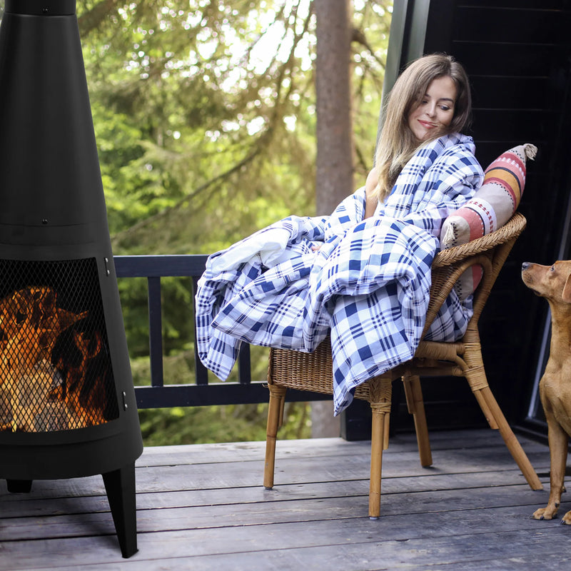 Modern Mesh Chiminea Deck Fireplace