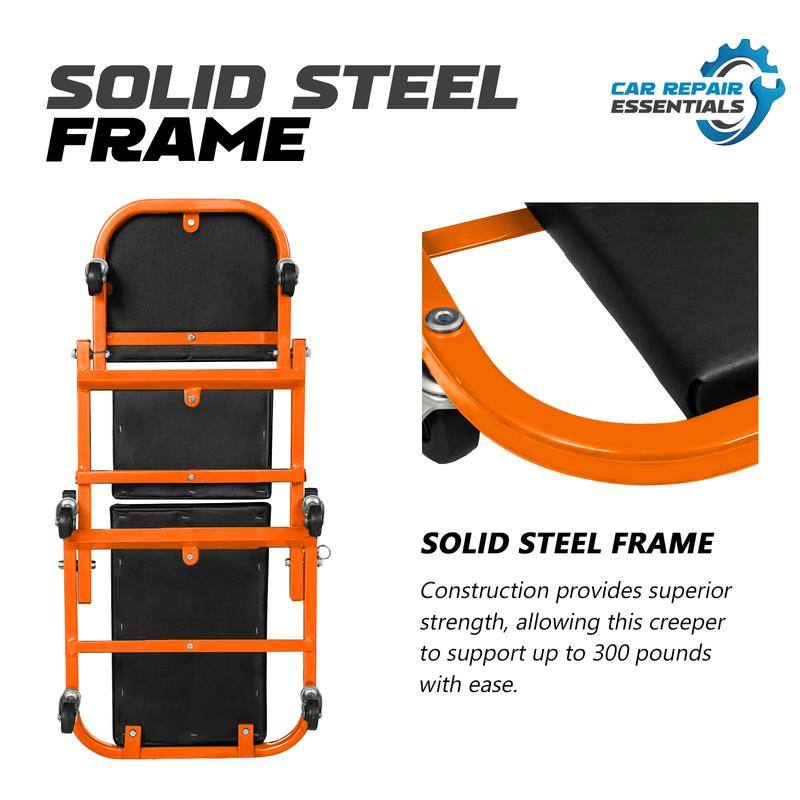 2-In-1 Rolling Creeper Seat 36" Low-Profile