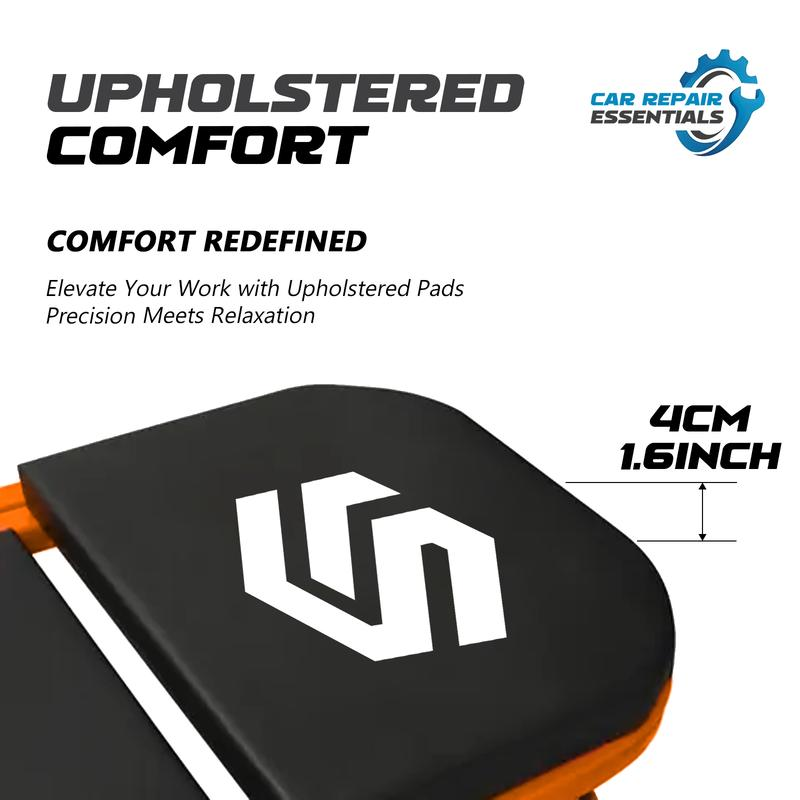 2-In-1 Rolling Creeper Seat 36" Low-Profile
