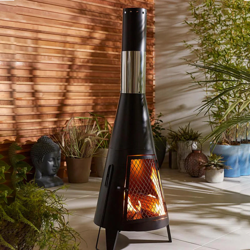 Modern Mesh Chiminea Deck Fireplace