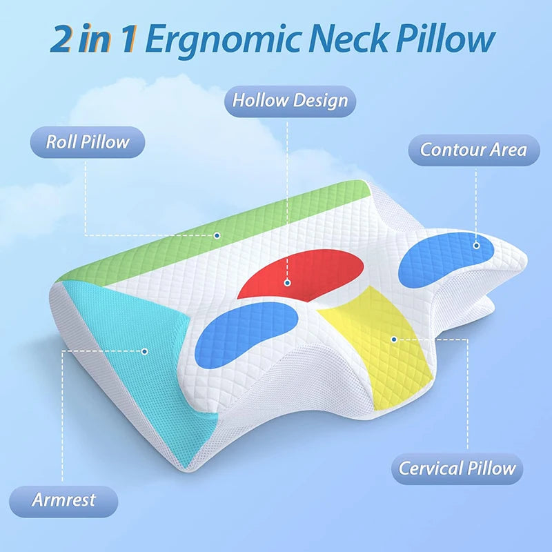 SleepCrest Ergonomic Memory Foam Cervical Pillow