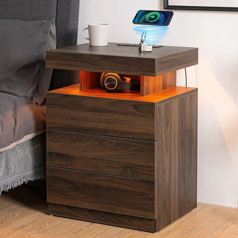 LED Nightstand & Wireless Charging Station