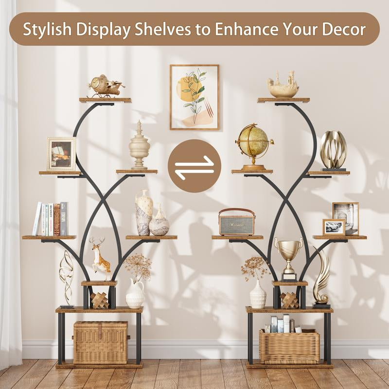 Minimalist 8-Tier Corner Storage Rack with LED Lights