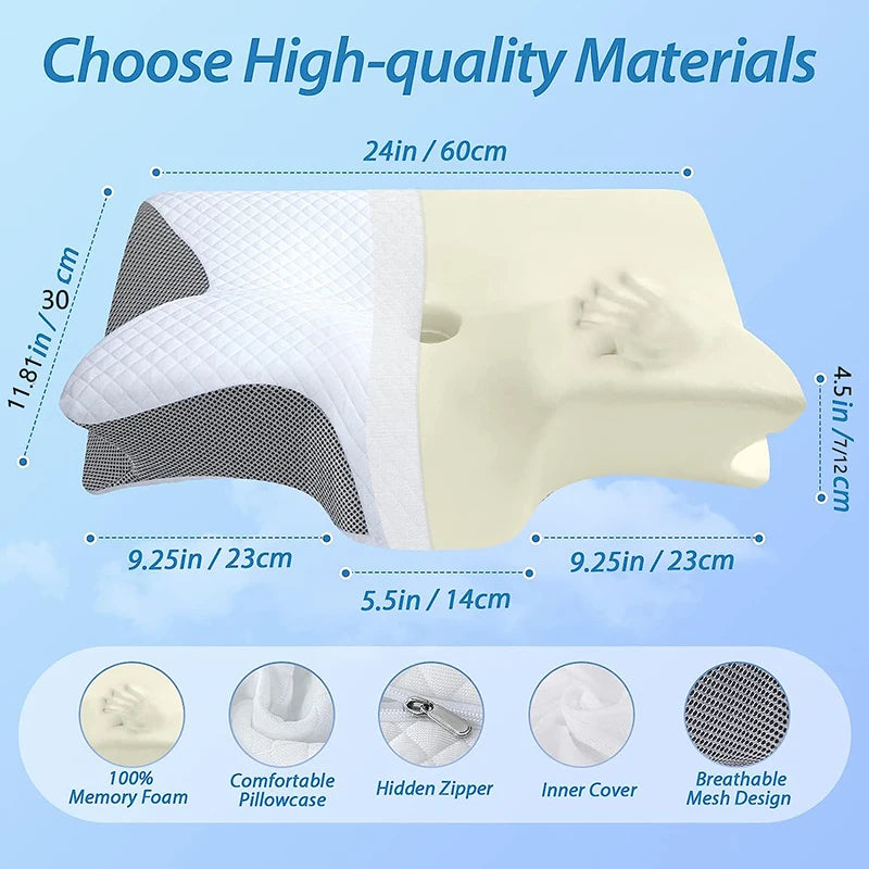 SleepCrest Ergonomic Memory Foam Cervical Pillow