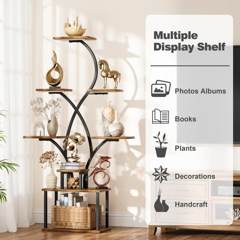 Minimalist 8-Tier Corner Storage Rack with LED Lights